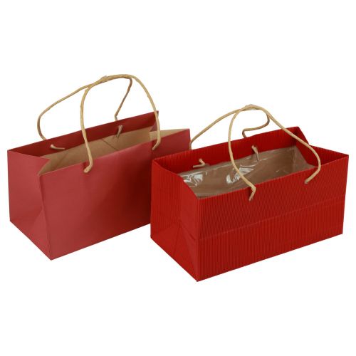 Article Sacs cadeaux sacs en papier rouge avec poignée 24×12×12cm 6pcs