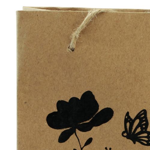 Article Sacs cadeaux avec poignées papier naturel noir 12×15cm 6 pcs