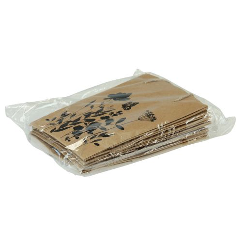 Article Sacs cadeaux avec poignées papier naturel noir 12×15cm 6 pcs
