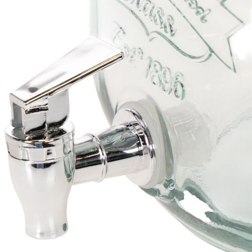 Distributeur de Boissons en Verre avec Robinet et 4 Verres Recyclés H25,5cm | Floristik24.fr