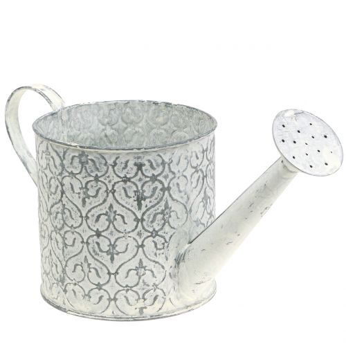 Jardinière arrosoir galvanisé crème lavé Ø13cm H13cm | Floristik24.fr