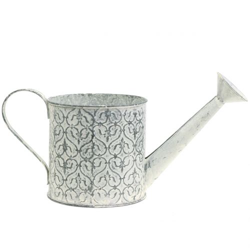 Jardinière arrosoir galvanisé crème lavé Ø13cm H13cm | Floristik24.fr