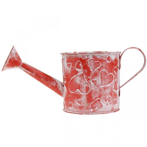 Floristik24 Arrosoir motif coeur, fête des mères, canette métal, Saint Valentin Ø10.5cm