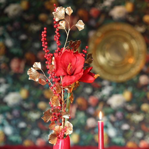 Branche décorative artificielle Gingko bronze avec paillettes - 84 cm | Floristik24.fr
