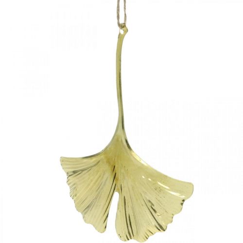 Article Pendentif feuille de Ginkgo, décoration de l&#39;Avent, décoration métal pour l&#39;automne Doré L12cm 12 pièces