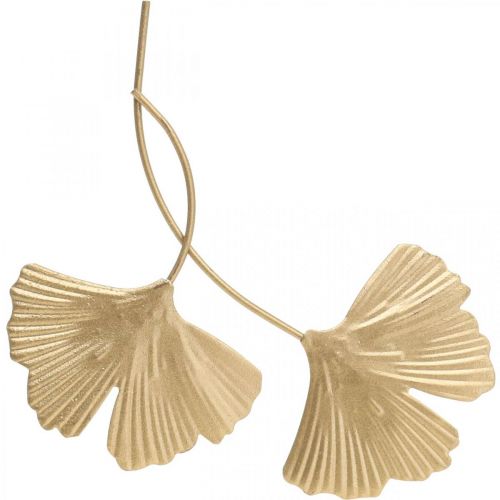 Floristik24 Décoration métal feuille de Ginkgo bouchon décoratif doré 14cm 12 pièces