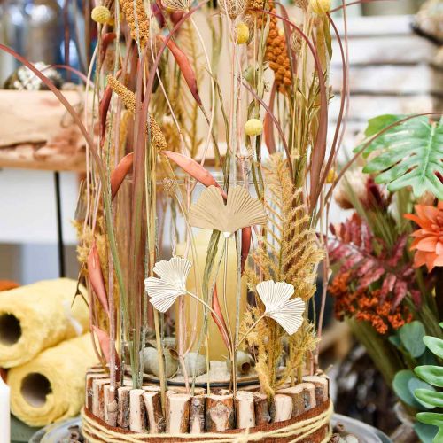 Floristik24 Bouchon décoratif en métal branche de Ginkgo Ginkgo Doré 14×28cm 6 pcs