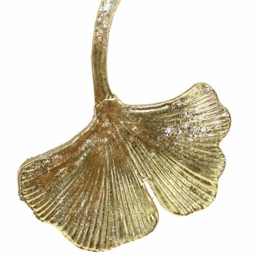 Floristik24 Cintre décoration feuille de Ginkgo verre doré 8cm × 10cm 2pcs