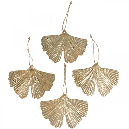 Floristik24 Décoration murale feuille de ginkgo Vintage Métal 15×11cm 4pcs