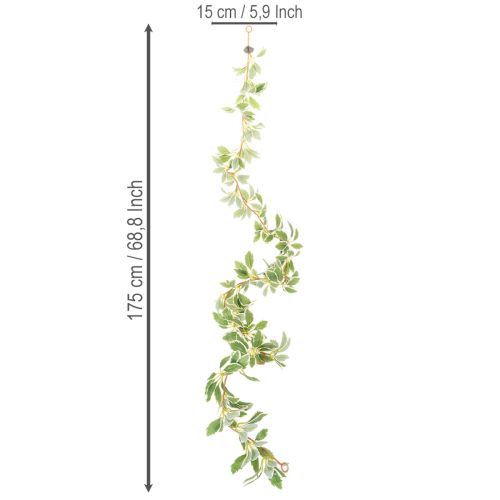 Guirlande artificielle feuilles panachées en plastique 175 cm | Floristik24.fr