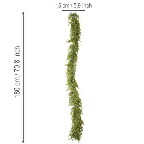Guirlande artificielle en cyprès avec pommes de pin - 180 cm | Floristik24.fr