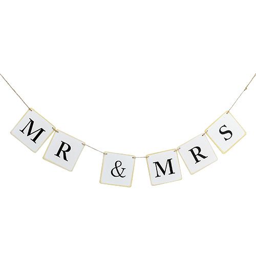 Floristik24 Guirlande „Mr & Mrs" blanche 85 cm 1 p.