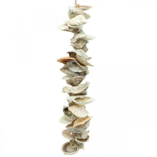 Guirlande de coquillages, décoration estivale maritime, chaîne de coquillages naturels couleurs naturelles L35cm