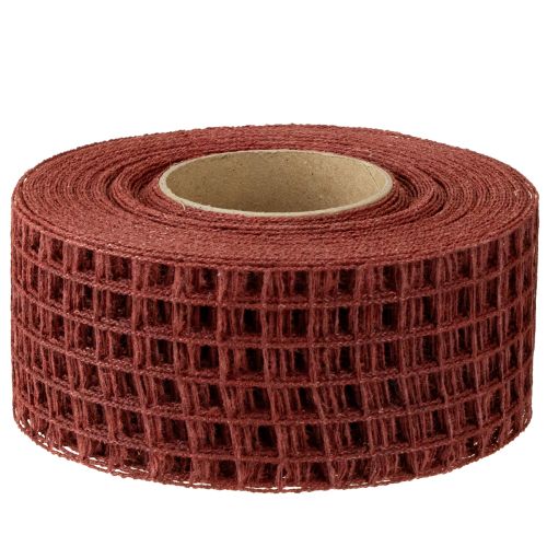 Article Ruban grillagé bordeaux 4,5 cm x 10 m