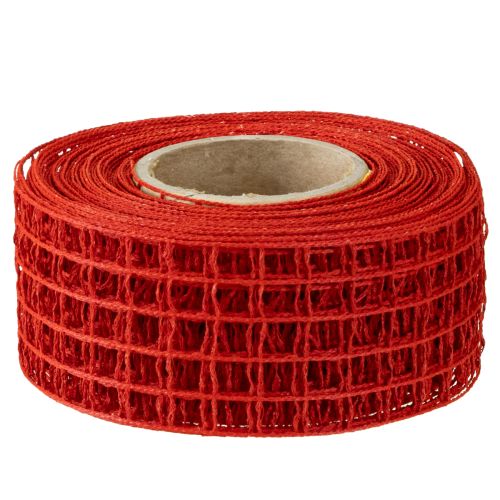 Article Ruban grillagé 4,5 cm x 10 m rouge