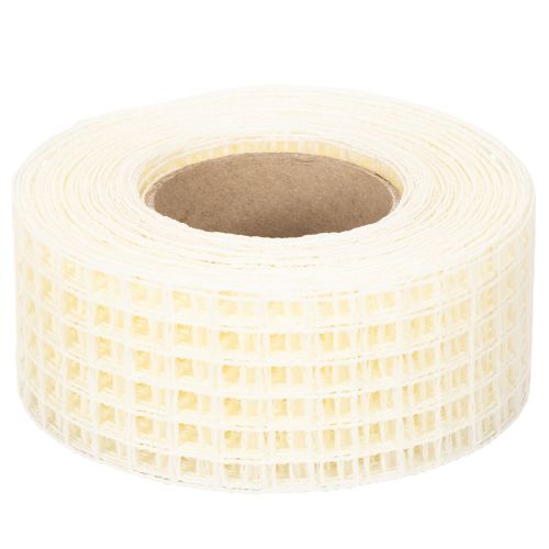 Ruban décoratif en maille blanche 4,5 cm x 10 m pour projets créatifs | Floristik24.fr