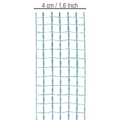 Ruban décoratif à maille bleue 4,5 cm x 10 m | Floristik24.fr
