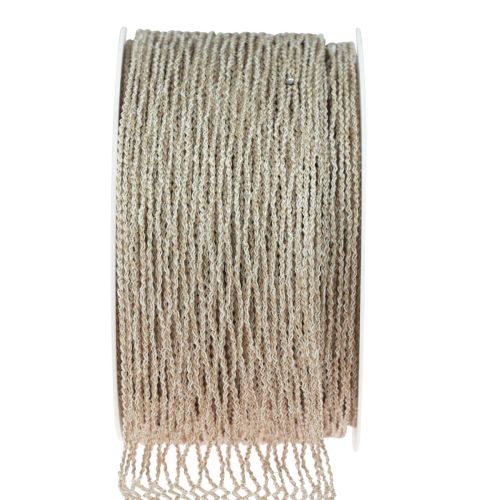 Ruban grillagé, ruban quadrillé, ruban décoratif, marron, renforcé de fil, 50 mm, 10 m