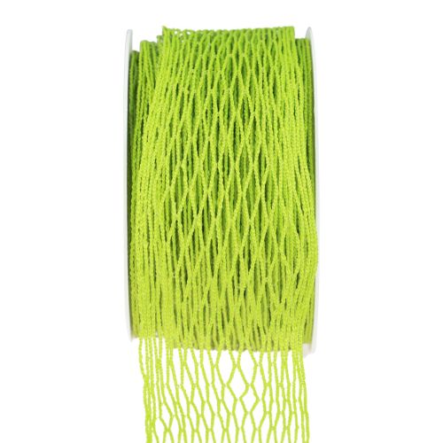 Ruban grillagé, ruban quadrillé, ruban décoratif, vert, renforcé de fil, 50 mm, 10 m