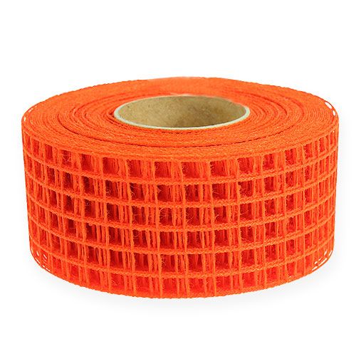 Ruban quadrillé 4,5 cm x 10 m orange
