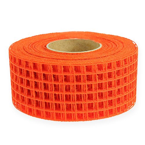 Floristik24 Ruban quadrillé 4,5 cm x 10 m orange