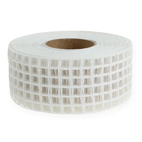 Ruban grillagé 4,5 cm x 10 m blanc