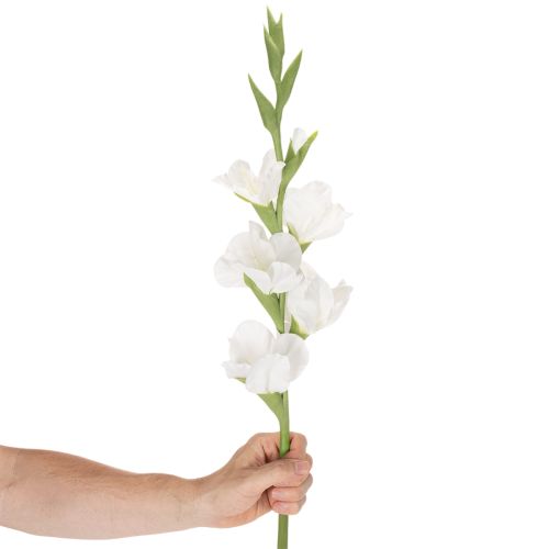 Gladiolus artificielle blanche, tige longue 88 cm, décoration intérieure | Floristik24.fr