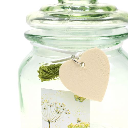 Floristik24 Pot en verre Bonboniere Vert Ø11cm H15,5cm