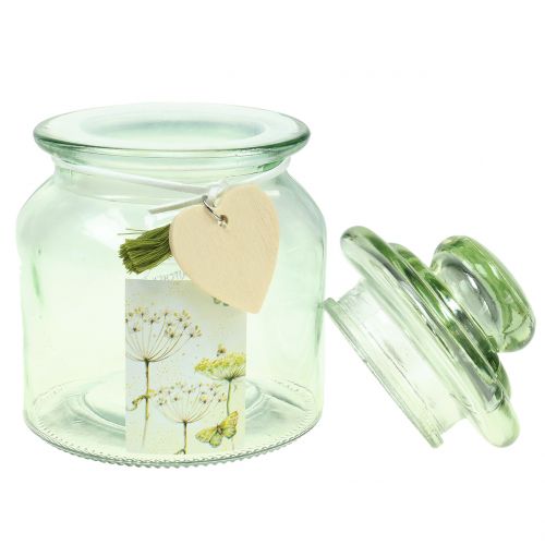 Floristik24 Pot en verre Bonboniere Vert Ø11cm H15,5cm