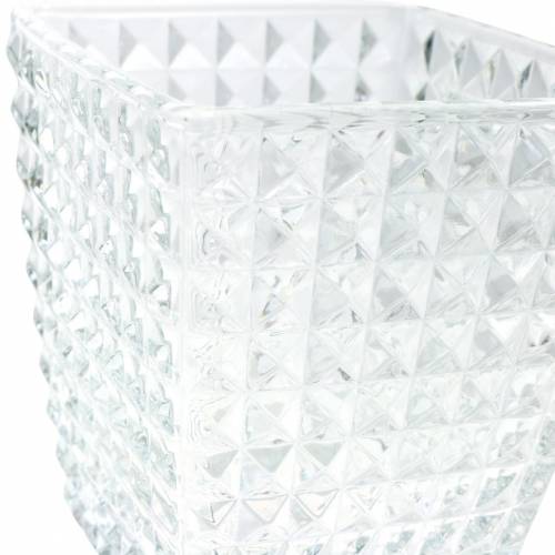Floristik24 Lanterne en verre cube motif à facettes, décoration de table, vase en verre, décoration en verre 2pcs