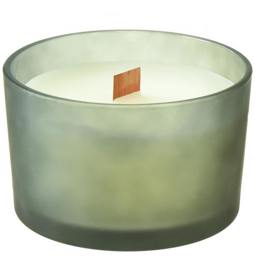 Floristik24 Bougie parfumée dans un verre sauge copeaux de bois de santal Ø12,5cm H8cm