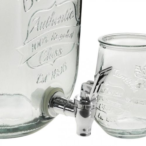 Article Verre distributeur de boissons avec robinet set de 4 verres à boire H25,5cm