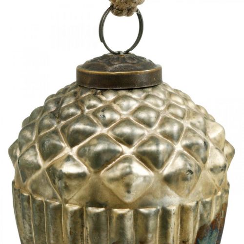 Floristik24 Glands à accrocher, fruits d&#39;automne, décorations d&#39;arbres, verre véritable, aspect antique Ø7.5cm H10.5cm 2pcs