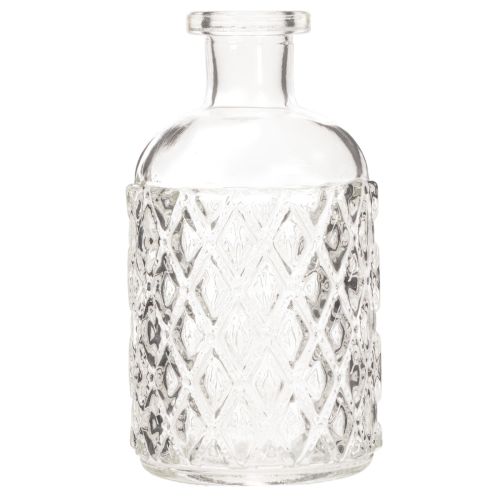 Lot de 6 petites vases en verre transparent avec motif géométrique 13 cm | Floristik24.fr