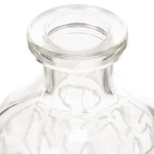 Lot de 6 petites vases en verre transparent avec motif géométrique 13 cm | Floristik24.fr