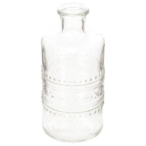 Vase en verre cylindrique avec motif transparent 15 cm - Lot de 6
