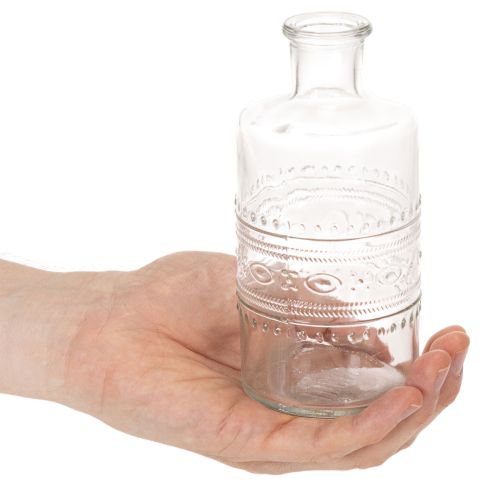 Vase en verre cylindrique avec motif transparent 15 cm - Lot de 6 | Floristik24.fr