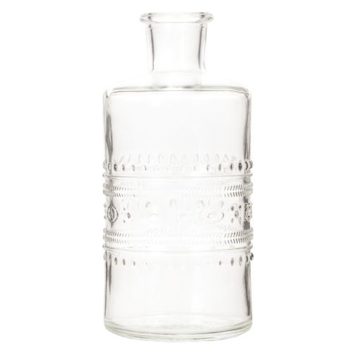 Vase en verre cylindrique avec motif transparent 15 cm - Lot de 6 | Floristik24.fr
