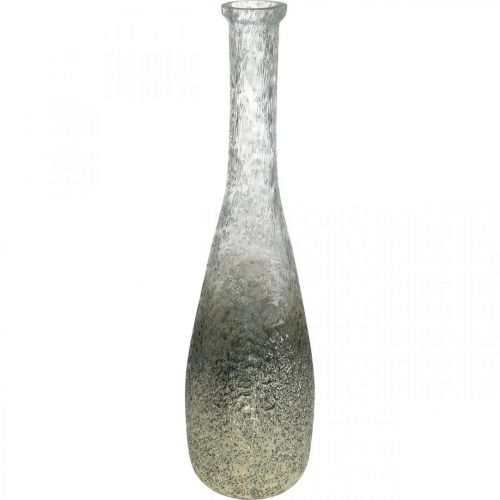 Floristik24 Vase en verre bicolore, décoration de table en verre véritable clair, argenté H40cm