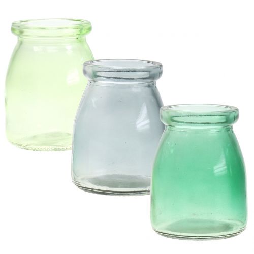 Floristik24 Verre déco Ø6cm H8cm vert/gris 6pcs