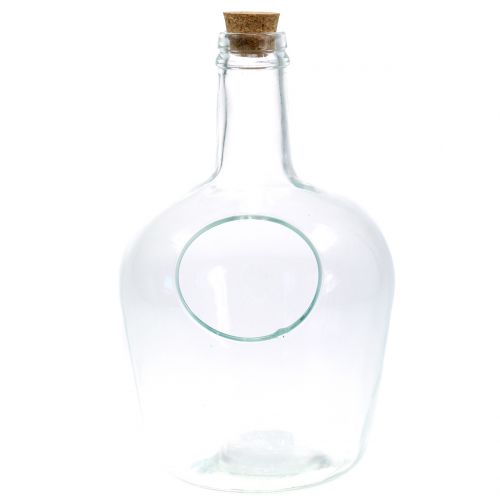 Floristik24 Vase décoratif bouteille en verre avec bouchon Ø19cm H30cm