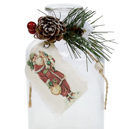 Article Bouteilles en verre avec décorations de Noël 2pcs