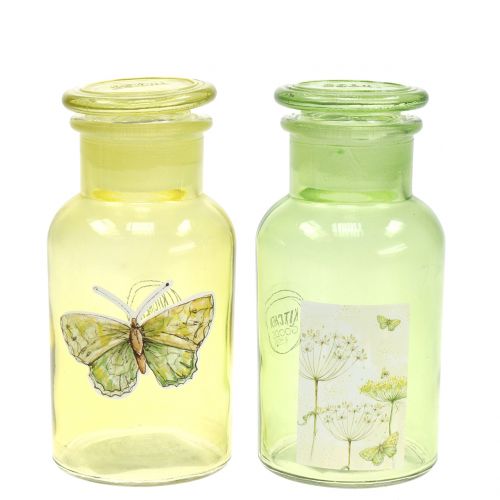 Floristik24 Bouteille Deco en verre avec fermeture 14cm 2pcs