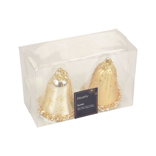 Floristik24 Cloche en verre décoration d&#39;arbre de Noël cloche de Noël 8,5 cm 2 pièces