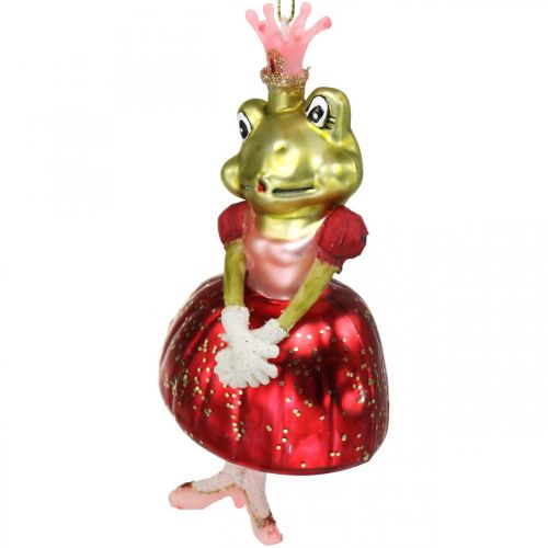 Princesse grenouille, décorations d&#39;arbre de Noël, décorations de conte de fées, pendentifs d&#39;arbre, vrai verre H14cm 2pcs