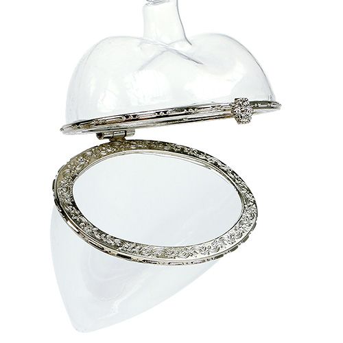 Floristik24 Coeur en verre à remplir 7cm x 10cm transparent 1 pièce