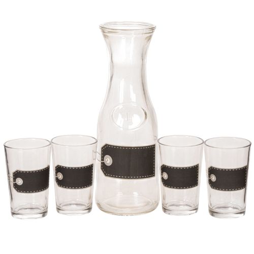 Carafe en verre H27cm avec 4 verres H11cm acheter | Floristik24.fr