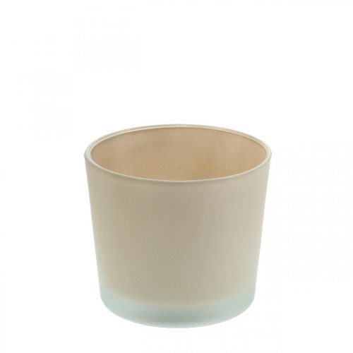 Cache-pot en verre Jardinière beige Jardinière en verre Ø10cm H8.5cm