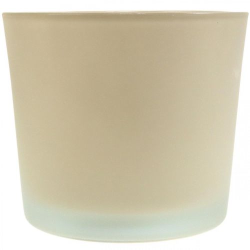 Article Pot de fleur en verre jardinière beige pot en verre Ø14,5cm H12,5cm