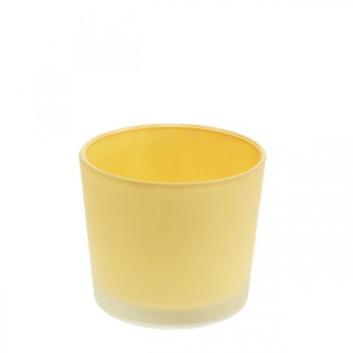 Floristik24 Cache-pot en verre jardinière jaune pot en verre Ø10cm H8.5cm